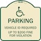 Signmission Parking Vehicle Id Required Up to $200 Fine for Violation Heavy-Gauge Alum, 18" x 18", TG-1818-23350 A-DES-TG-1818-23350 - alternate 1